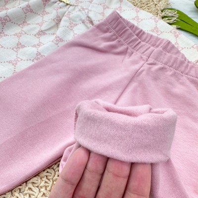 Conj. Batinha Manga Longa Ursinhos e Calça Legging - Areia e Rose